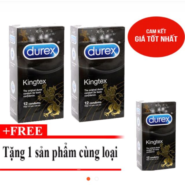 Combo 2h +1h bao cao su Durexkingtex