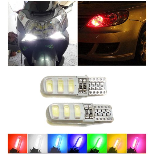 [Xả kho] - Đèn LED 6 bóng demi trang trí xi-nhan đồng hồ chân T10 bọc silicon chống nước sáng tỏa cực bền (có bảo hành)