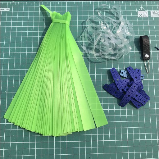 Combo 40 sợi chun AE xanh xuyên thấu lực siêu tốt các kích thước tặng kèm da và dây buộc