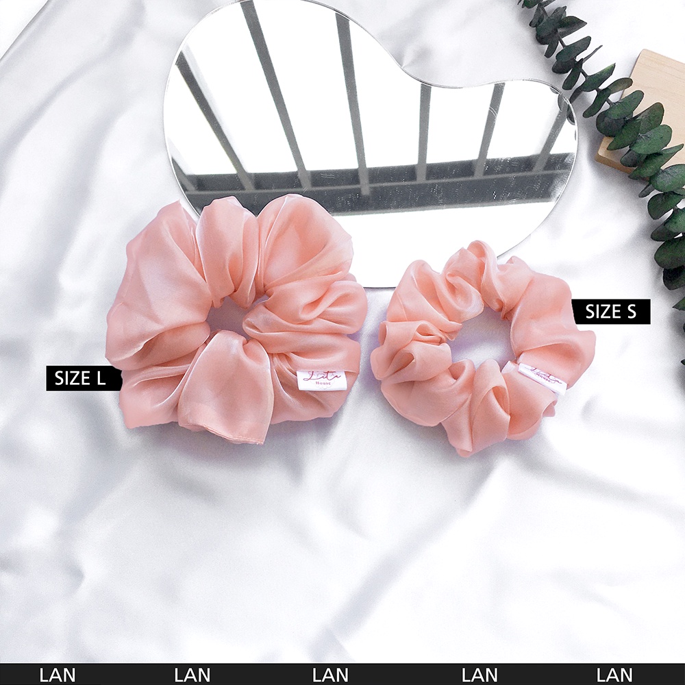 LAN - Dây chun buộc tóc voan phồng Scrunchies Handmade
