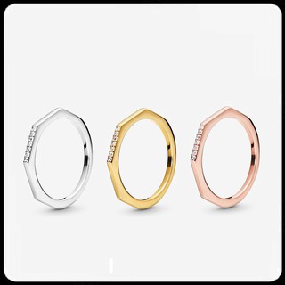 Silver Rose Gold Multifaceted Ring