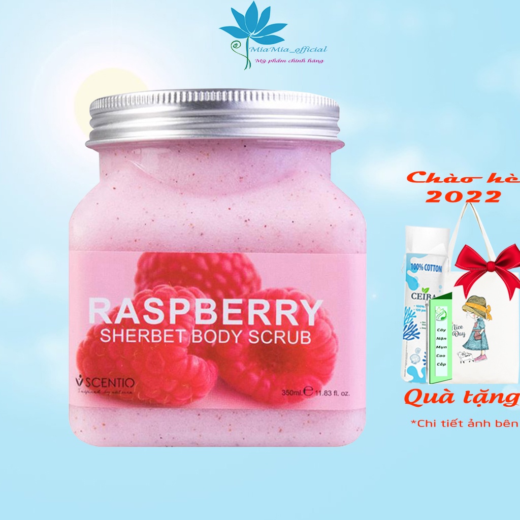 Tẩy Tế Bào Da Chết Body Toàn Thân Beauty Buffet  Chiết Xuất Mâm Xôi  Scentio Raspberry Làm Sạch Se Khít Chân Lông 350ml