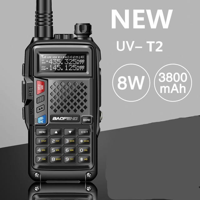 Bộ đàm BAOFENG BF-UVT2 8W băng tần kép công suất cao UHF/VHF chuyên dụng