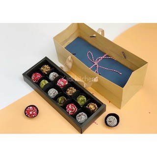 Hộp kraft socola truffle xanh + túi