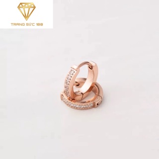 Bông tai Titan Nữ Khoen đá BTT16