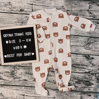 Body sleepsuit, bodysuit, bộ body sleep dài cotton liền tất vớ cho bé trai bé gái 0-24months,