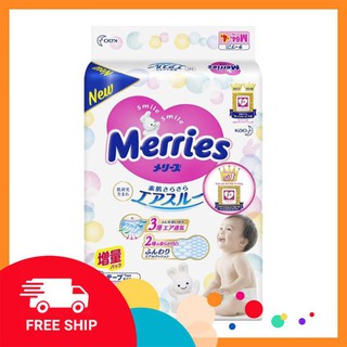 Bỉm Merries 💝FREESHIP💝 Merries Nội Địa Nhật Chính Hãng Cộng Miếng Dán/Quần đủ size NB96/S88/M68/M64/L58/L50/XL44/XXL28