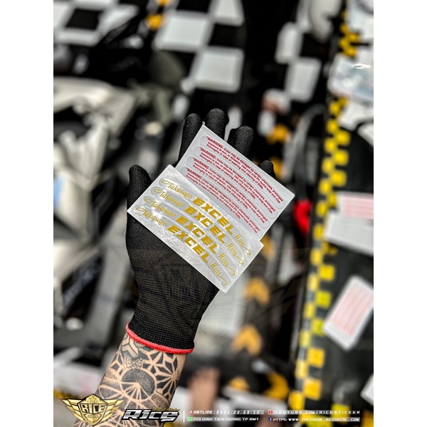 Tem dán niềng Trong suốt UV Excel 8 miến dán  Ricedecal®️