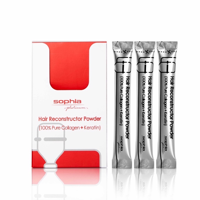 01 Gói bột karatin - collagen Sophia Platinum phục hồi tóc 3G