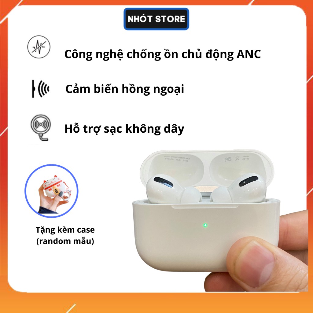 Tai nghe bluetooth PRO - Đổi tên, định vị, chống ồn, sạc không dây - dùng được cho cả IOS và Android - Chip Louda 1562A