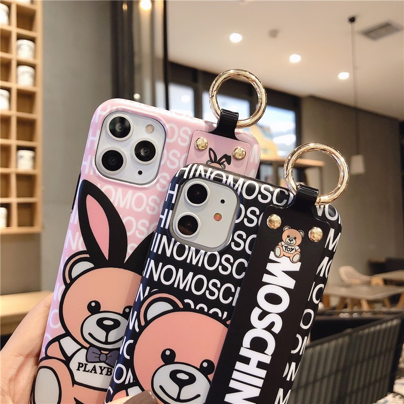 Ốp Điện Thoại In Hình Gấu Moschino Có Dây Đeo Tay Cho Iphone 11 12 Pro Xmax Xr 8plus I7 | BigBuy360 - bigbuy360.vn