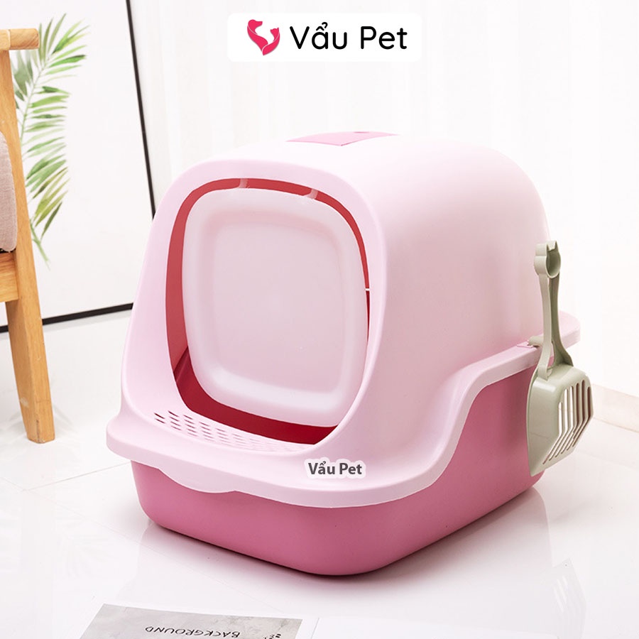 Nhà Vệ Sinh Cho Mèo Có Nắp Siêu Dễ Thương (Tặng Kèm Xẻng)