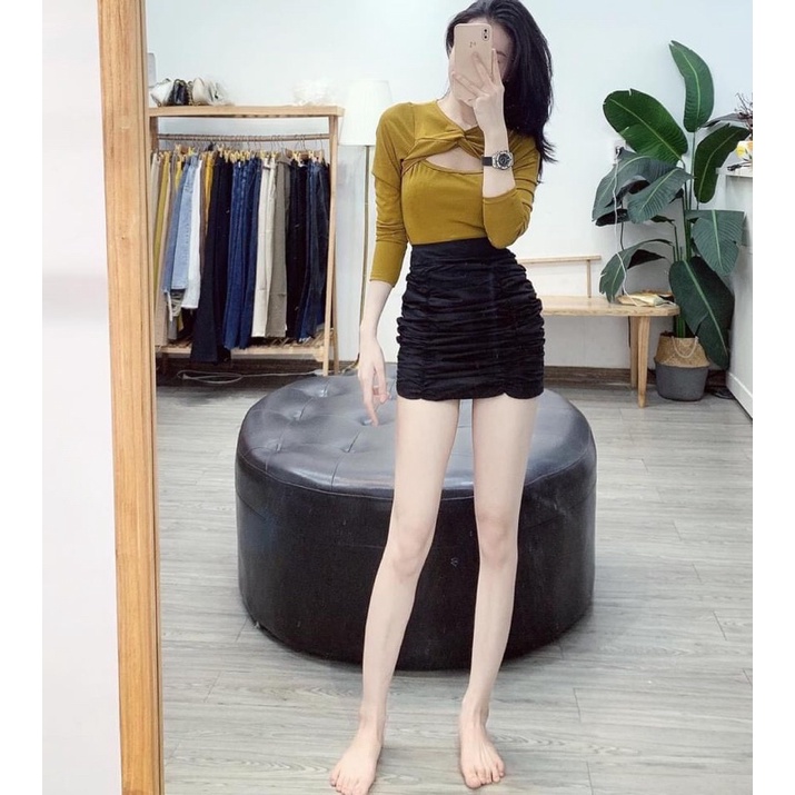 [FREESHIP - HÀNG LOẠI 1] ÁO LEN ZIP XOẮN NGỰC TAY TAY NỮ SIÊU XINH