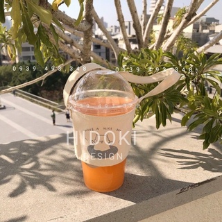 Quai Túi Vải Đựng Ly Nước Trà Sữa Hình Gấu Dây Đai Mỏng ( Chỉ Vừa Ly Dưới 500ml trở lại )