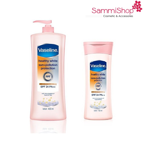 Sữa dưỡng thể trắng da Vaseline Healthy White Sun+ Pollution Protect SPF24 PA++