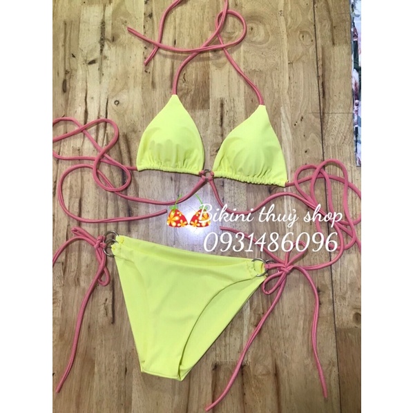 Bikini áo tắm 2mảnh khoen ngực quần khoen siêu xịn