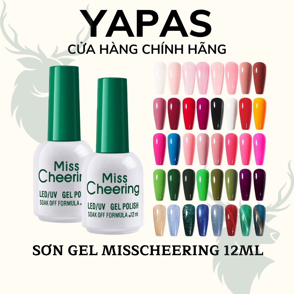 Sơn móng tay Misscheering 12ml ,  Sơn gel nail dầu methyl lẻ chai mắt mèo kim cương flash nhũ trang trí móng tay