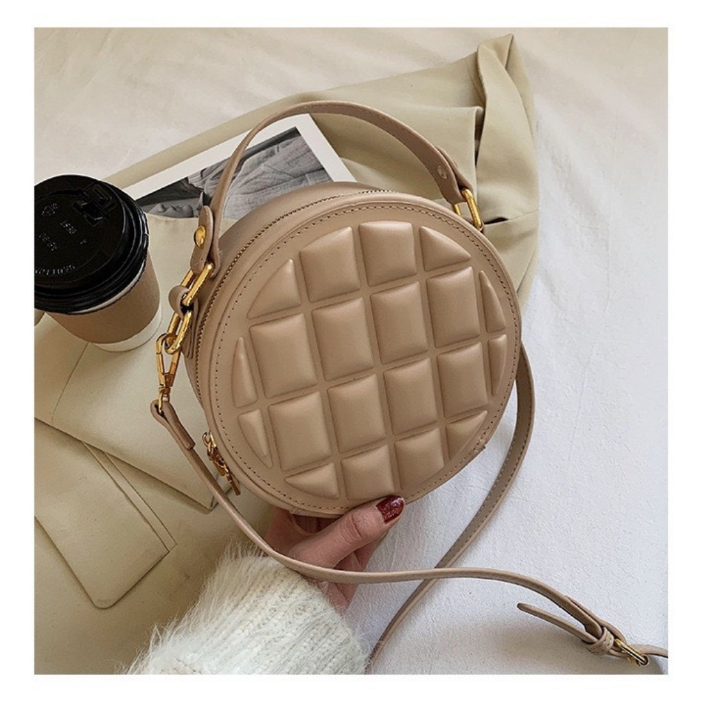 Túi Xách Nữ Dáng Tròn HA76 Kiểu Dáng Đẹp Mắt Chất Da Mềm Mịn Tay Size 18