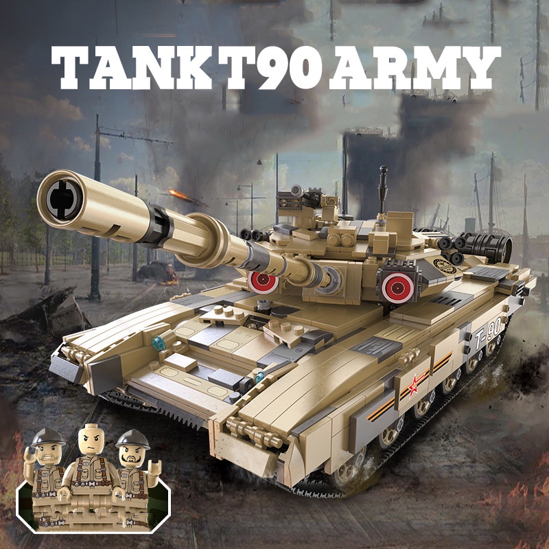 Đồ Chơi Lắp Ráp Kiểu LEGO Xe Tăng Tank T90 Army Điều Khiển Từ Xa RC No.C61003 với 1722 mảnh ghép