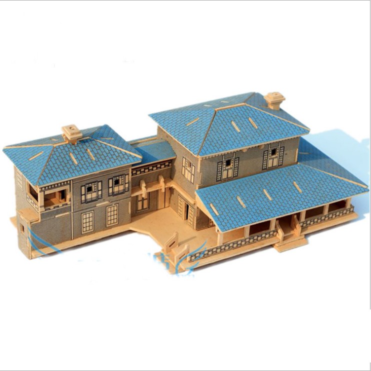 Đồ chơi lắp ráp gỗ 3D Mô hình Biệt thự kiểu Mỹ