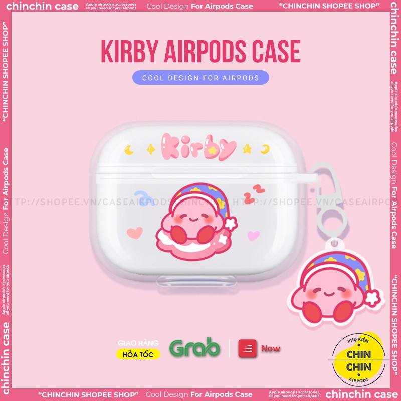 Vỏ Airpod 1/2/Pro Nhựa Dẻo Trong Suốt Hình Kirby Case Airpods Hoạt Hình Dễ Thương - Chinchin Case