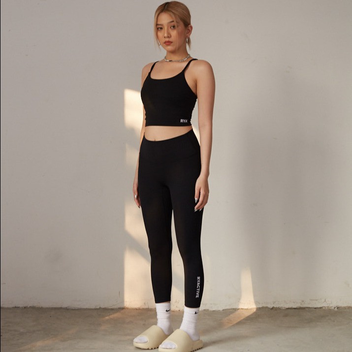 Quần tập yoga/ thể thao dáng lửng RYACTIVE - MEDIUM LEGGING Black