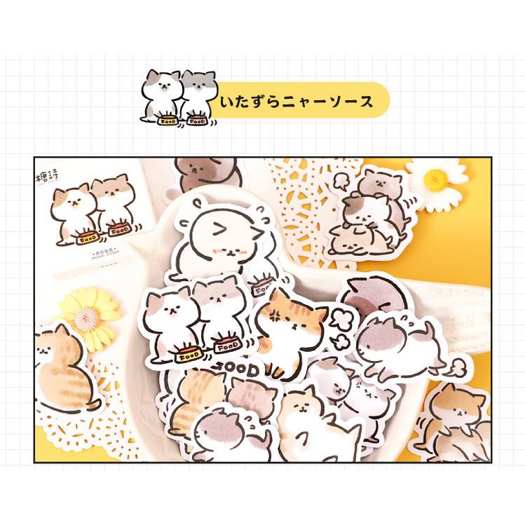 Bộ 45 Sticker Meo Meo đáng yêu E106