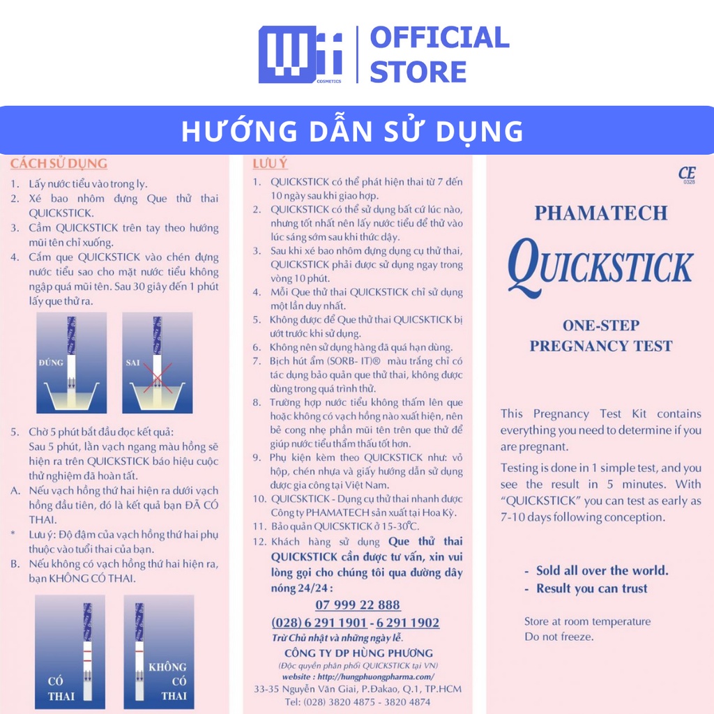 QUE THỬ THAI QUICKSTICK  - CHÍNH XÁC, NHANH, TIỆN LỢI