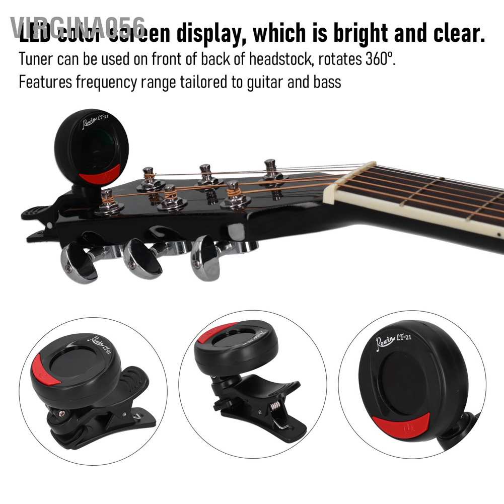 Hàng HotMini ROWIN Instrument - Clip-On Tuner, Guitar/Bass/Violin/Ukulele Tuner 2 Colors (Model LT-21)Hàng giao ngayVirgina056