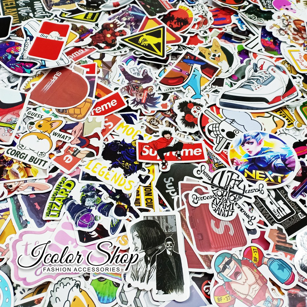 10 miếng Sticker dán nón bảo hiểm,vali chất liệu chống thấm nước