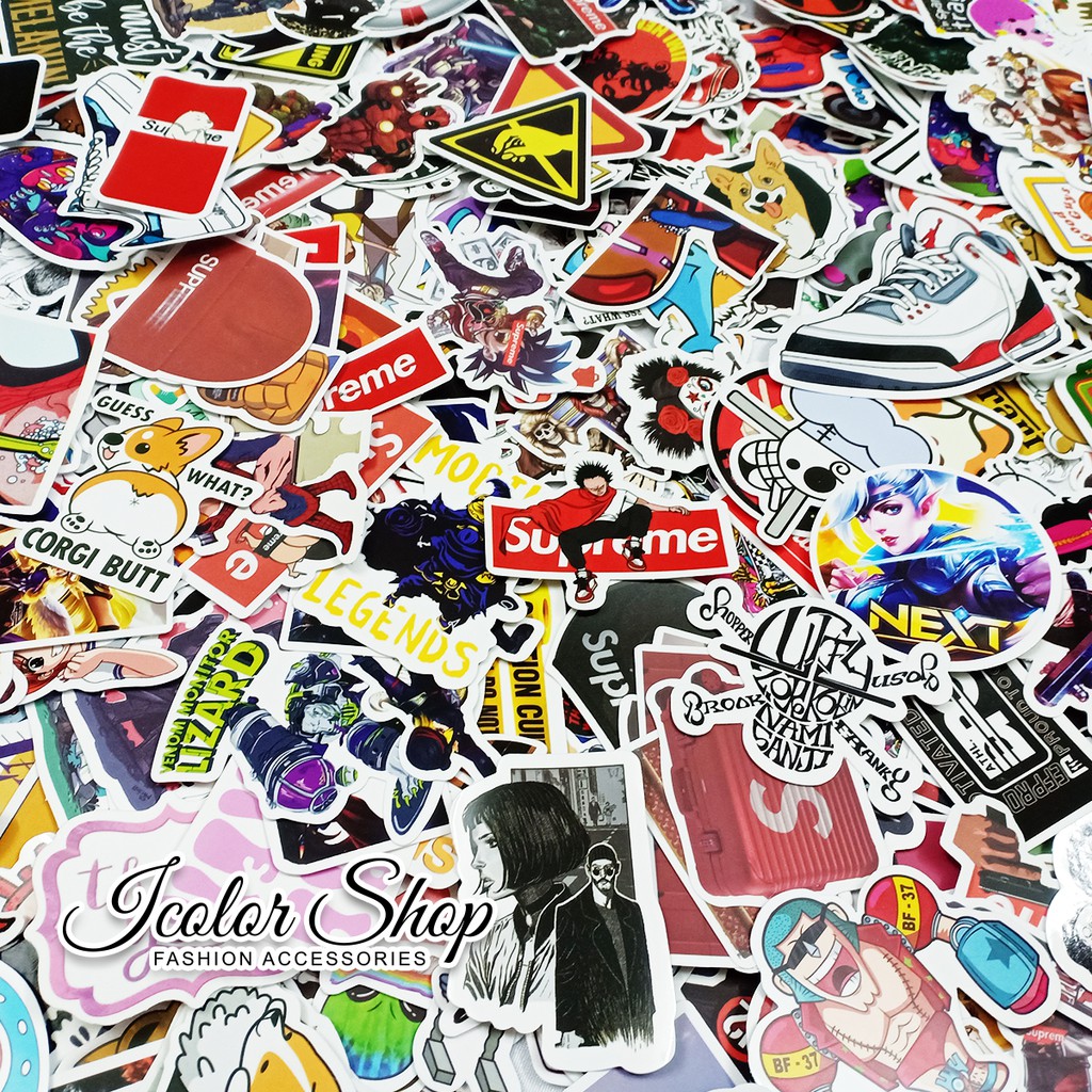 Sticker dán hoạt hình nhiều mẫu chống nước sticker dán mũ bảo hiểm vali laptop cực xinh