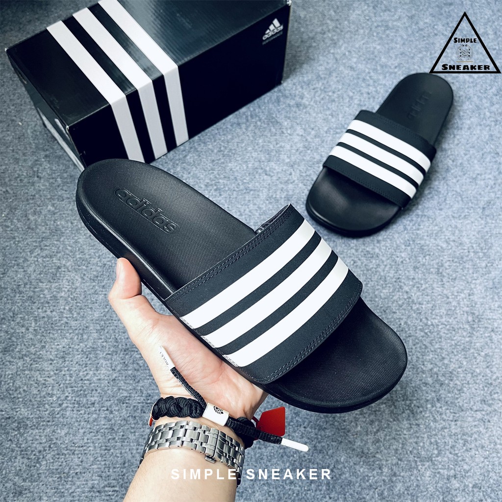 Dép Adidas Chính Hãng 🔴FREESHIP🔴Adidas Adilette Comfort Slides Black White Chính Hãng - Dép Thời Trang Đế Mềm AP9971