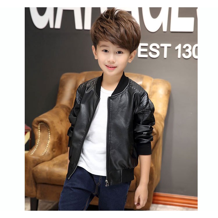 Áo khoác da thời trang cho bé trai
