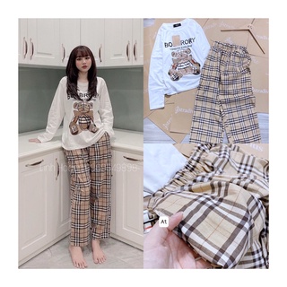 Set áo gấu quần kẻ bbr