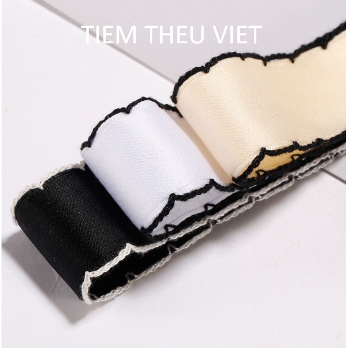 Ruy Băng Lụa Mờ Viền Bô Đê Tiệm Thêu Việt