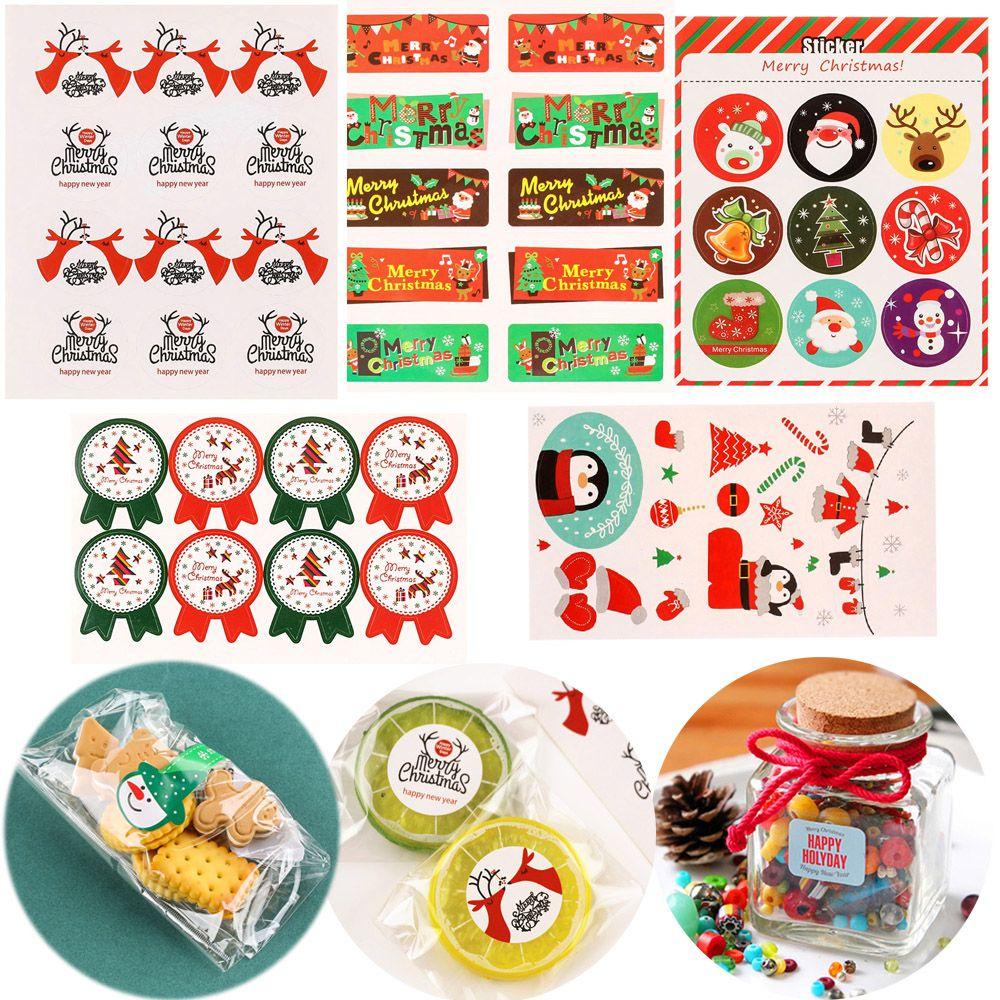 Set 5 Tấm Sticker Dán Trang Trí Bánh Kem Hình Tuần Lộc Giáng Sinh