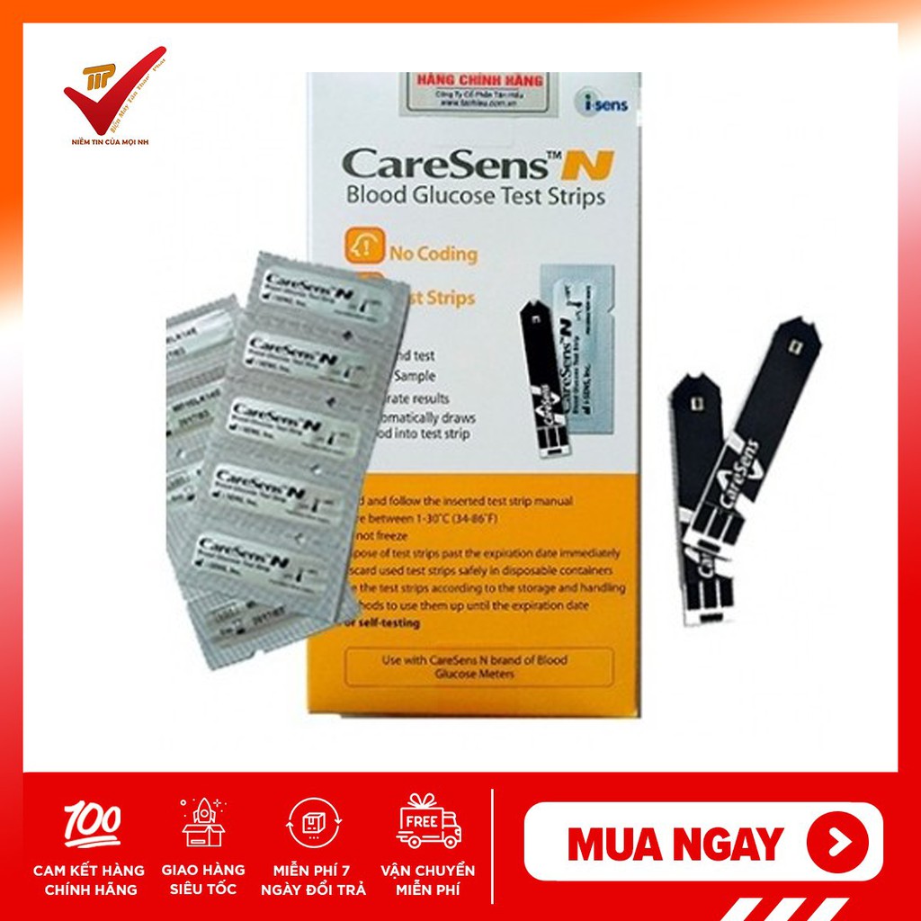 Que thử đường huyết Caresens [Vỉ 25 Que] - Thương Hiệu Hàn Quốc