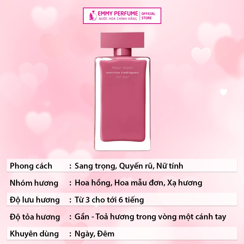 Nước hoa nữ Narciso Fleur Musc Hồng đậm cao - EmmyPer