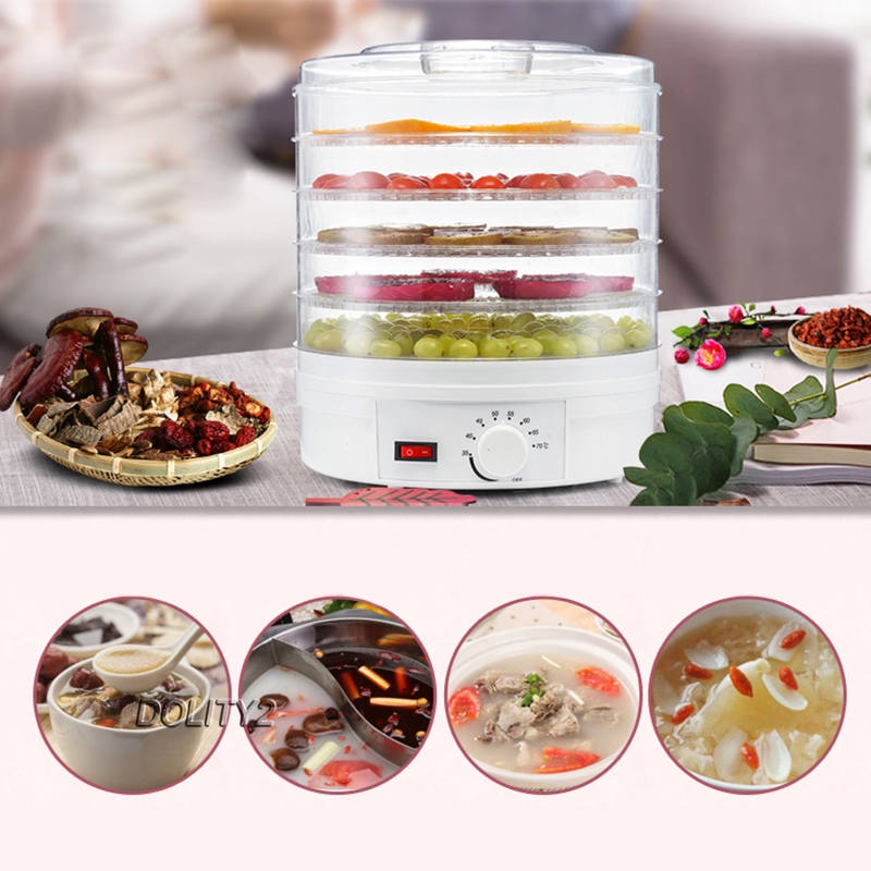 [Dolity2] Máy Làm Khô Thịt / Thức Ăn Nhanh / Trà / Thức Ăn Vặt 5 Khay AU
