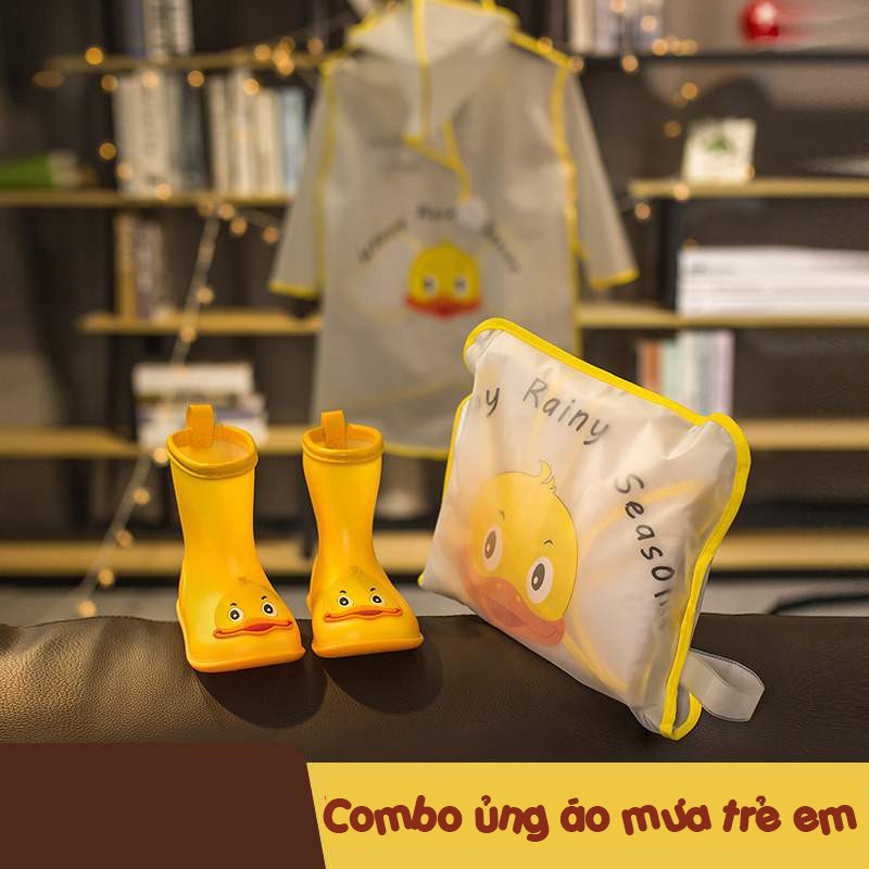 Combo ủng áo mưa siêu xinh cho bé AM0101 + UN0101