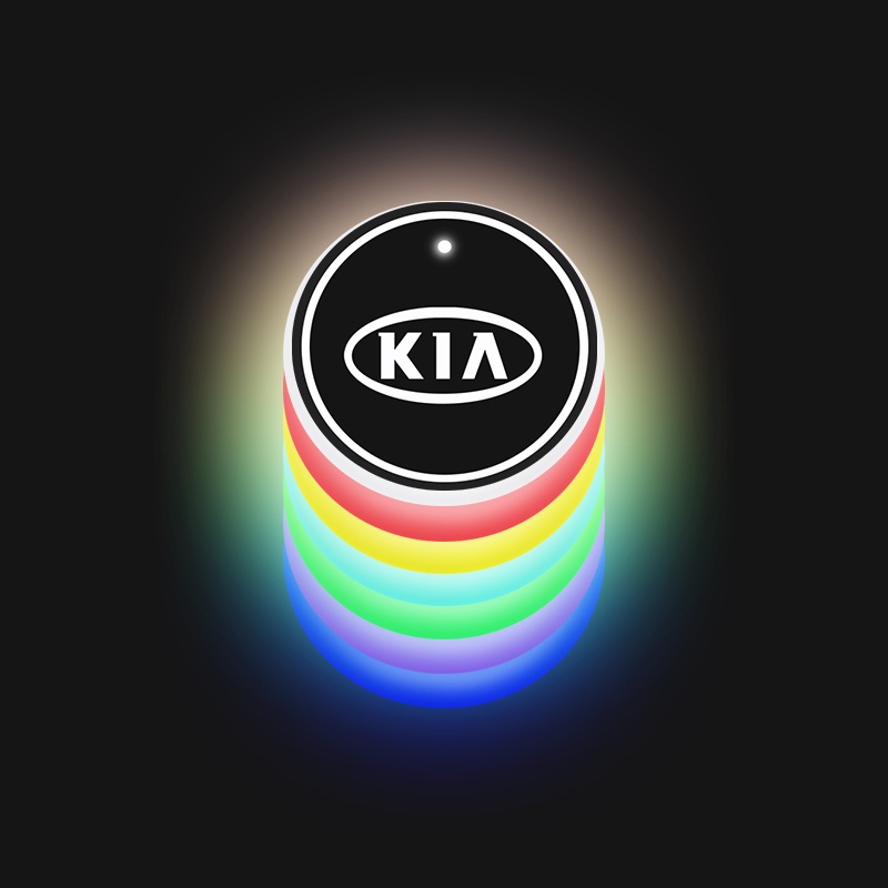 Bộ 2 Giá Đỡ Cốc Có Đèn Led Nhiều Màu Sắc Kèm Sạc USB Tiện Dụng Cho Xe Hơi