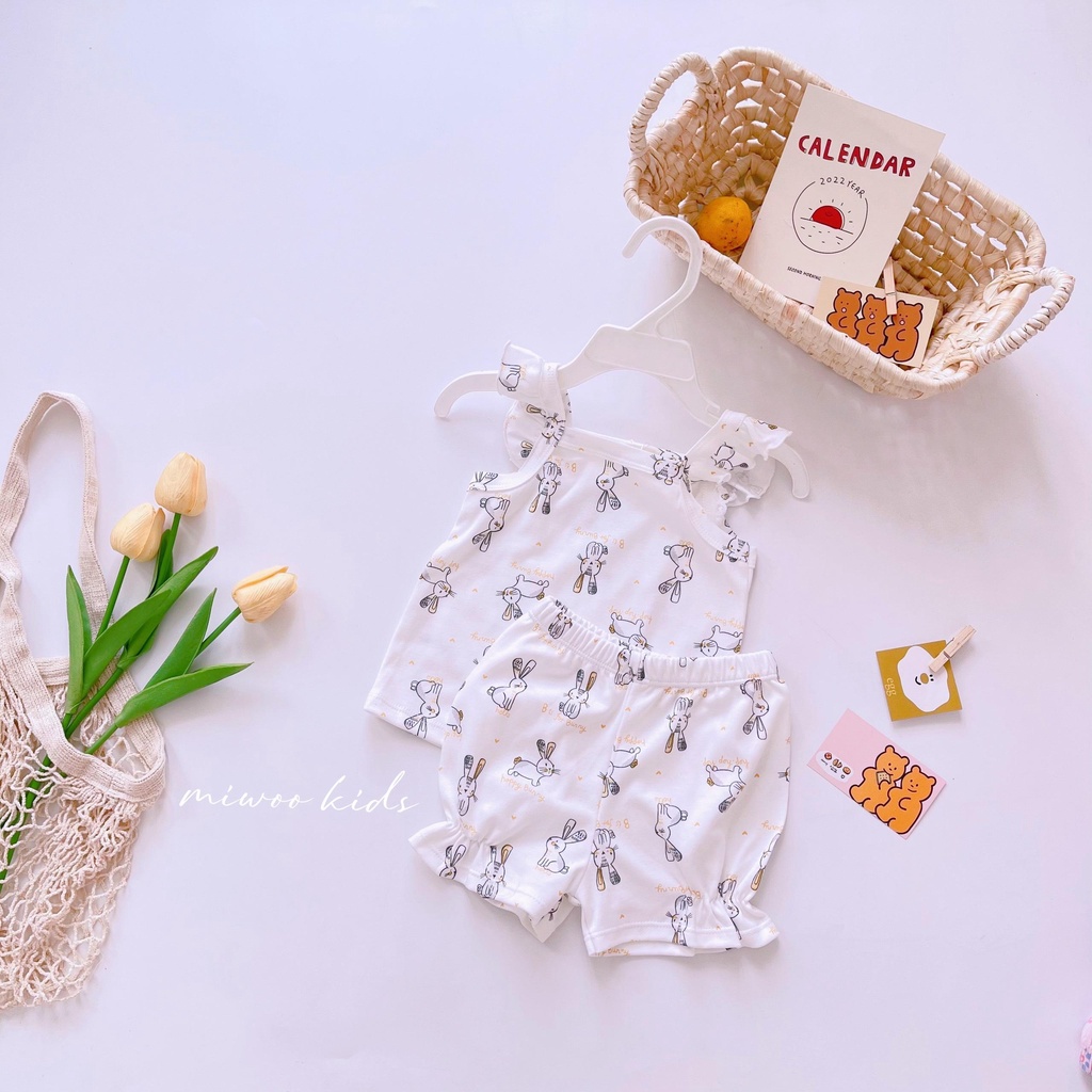 Đồ bộ 2 dây bozip cánh tiên thoáng mát mùa hè cho bé gái 1 2 3 4 tuổi mintsclset Mint's Closet - DB8069