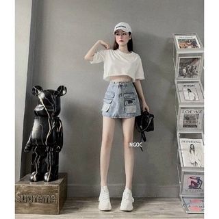 Chân váy quần jeans túi hộp cá tính
