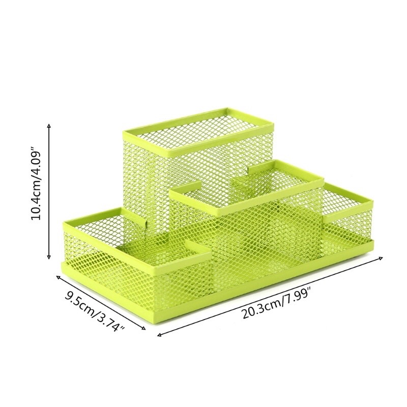 Khay đựng bút bằng kim loại, giá đựng đồ đa năng 4 ngăn để bàn