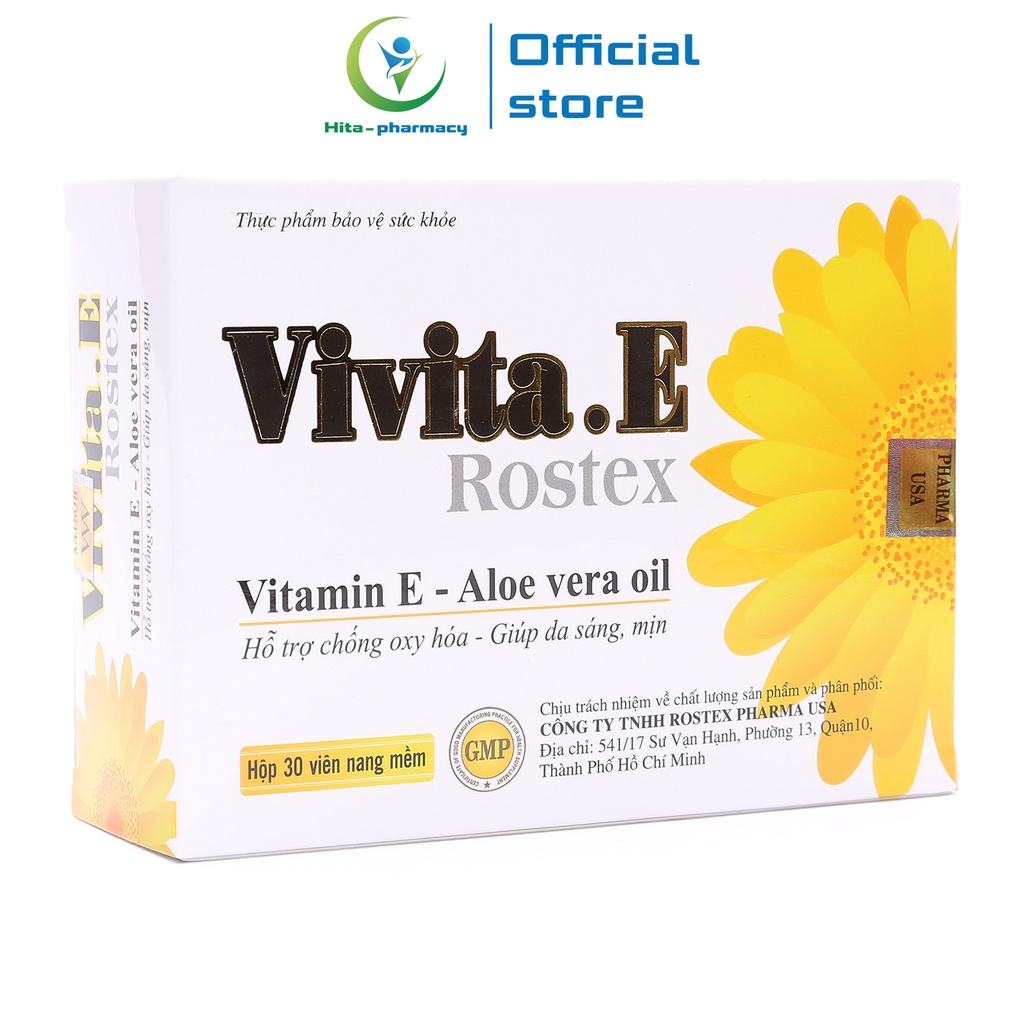 Viên uống đẹp da Vivita E HDPHARMA bổ sung Vitamin E, Omega 3 - 30 viên [Vivita. E Rostex ]