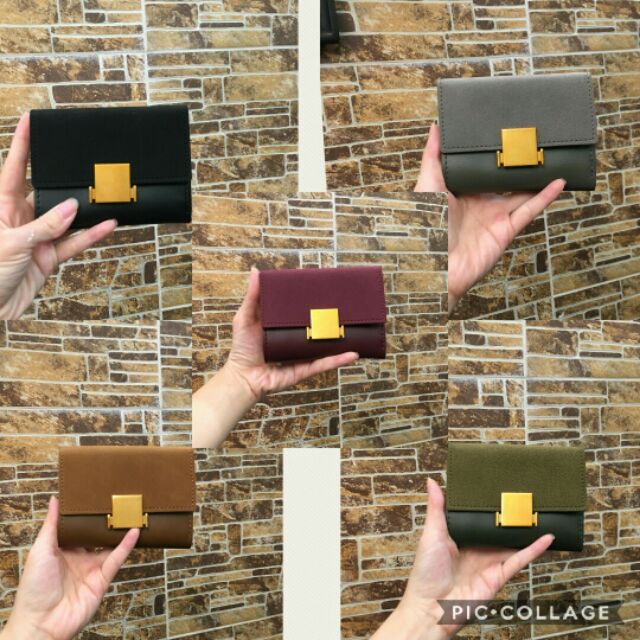 Ví mini khoá vuông, ví tua dua nắp mix da lộn