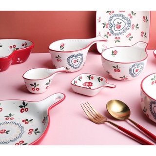 Đĩa gia vị vẽ cherry