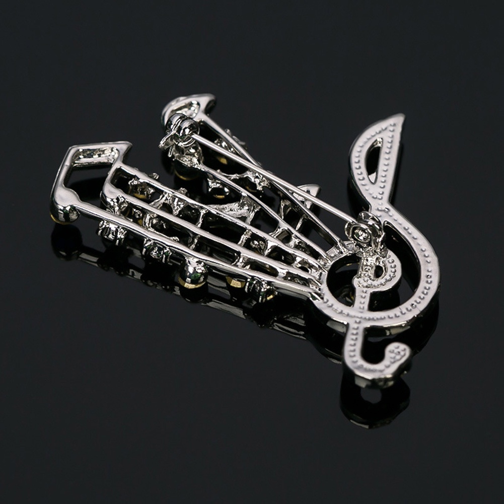 Ghim Cài Áo Hình Nốt Nhạc Đính Đá Nhân Tạo Thời Trang Cho Nữ