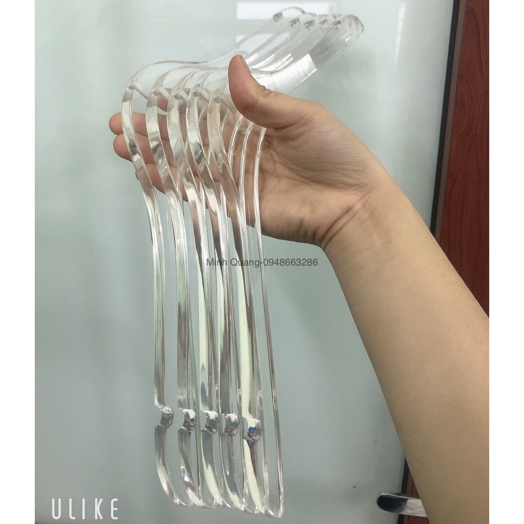 móc treo quần áo- mắc meka trong suốt đầu móc mạ vàng, chuyên dùng cho shop thời trang chụp ảnh, livestream