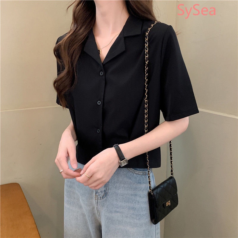 Áo Sơ Mi Cổ Chữ V Màu Sắc Đơn Giản Thanh Lịch Cho Nữ